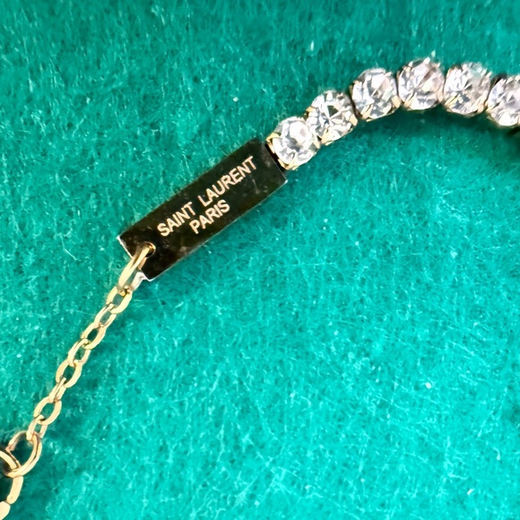 YSL Cassandra Bracelet Gold Tone & Crystals Charm Monogram Bracelet - Picture 5 of 5